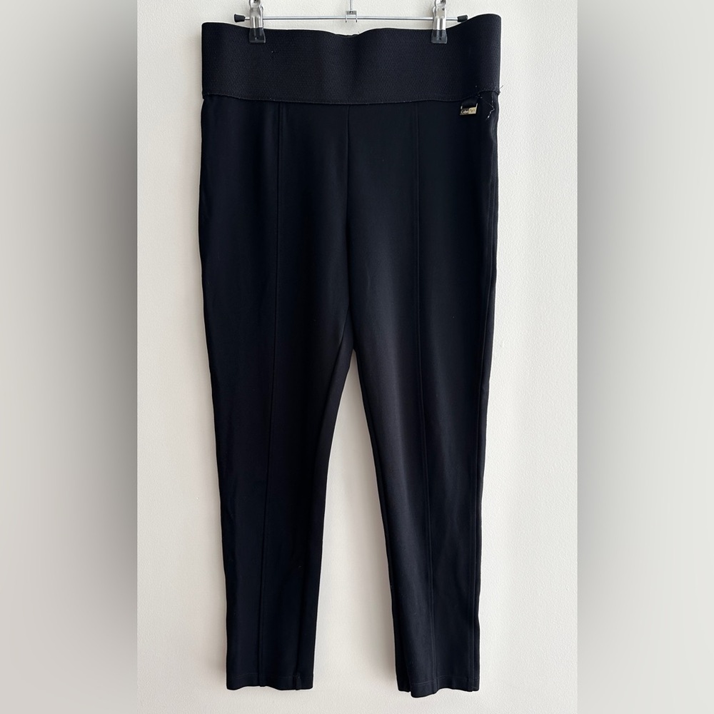 Calvin Klein Women’s Power Stretch Leggings with Tummy Control, Black, Large